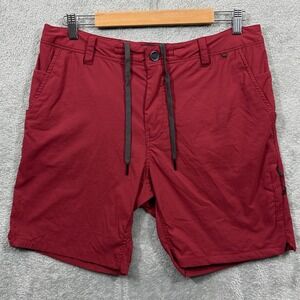 686 Shorts Mens 32 Red Everywhere Featherlight Chino 8" Stretch Zip‎ Pockets UPF